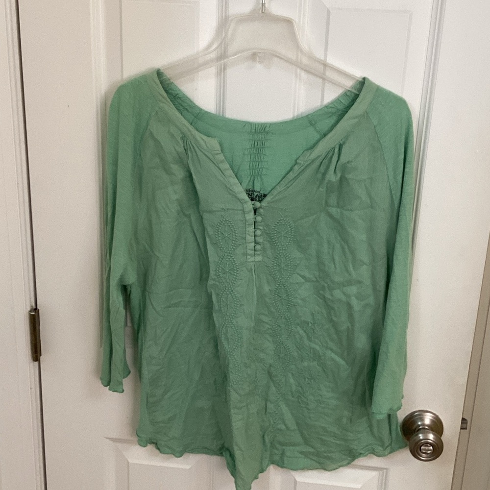 Vintage America Mint Green Embroidered Tunic